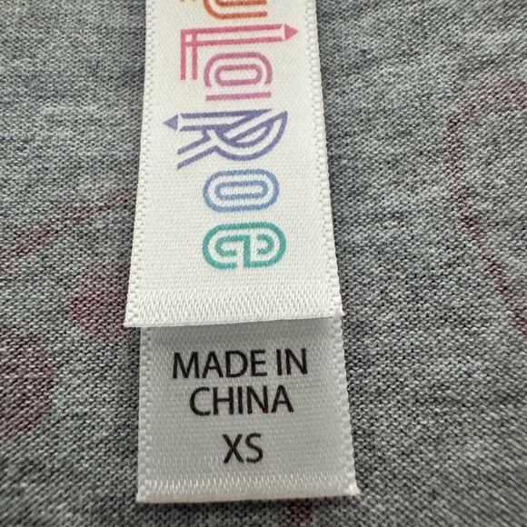 LuLaRoe Gray and Pink Short Sleeve Tee - Picture 3 of 3